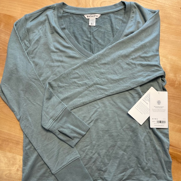 Athleta Sunrise V-Neck Sweatshirt in size Medium TALL - Picture 4 of 6